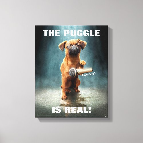 Puggle Mic Drop Canvas Print