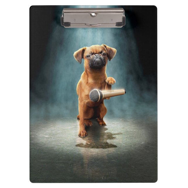 Puggle Mic Drop Clipboard (Front)