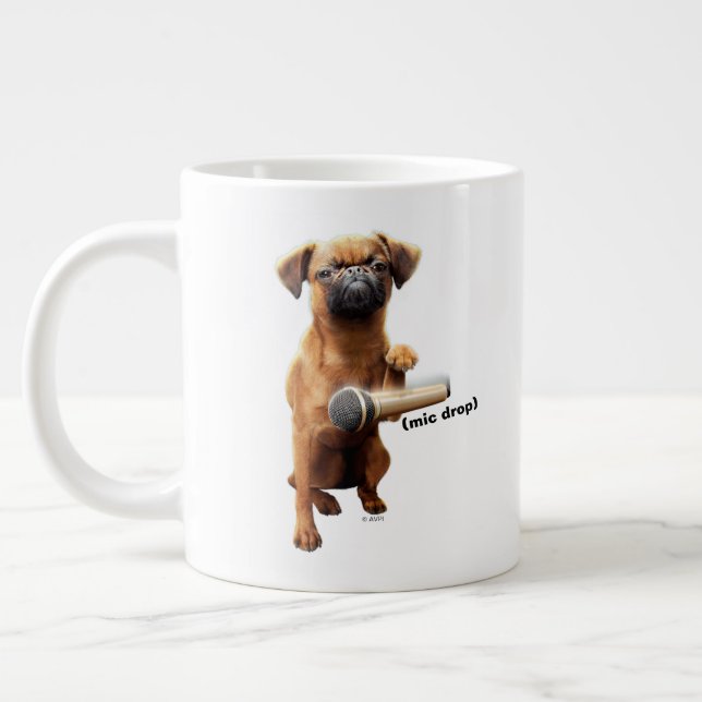Puggle Mic Drop Giant Coffee Mug (Left)