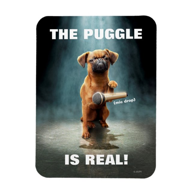 Puggle Mic Drop Magnet (Vertical)