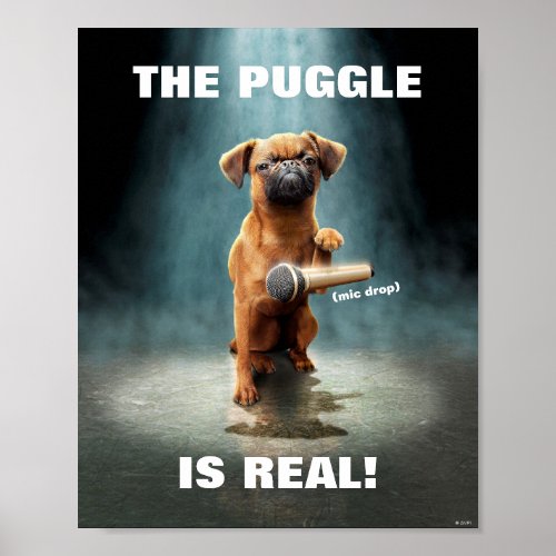 Puggle Mic Drop Poster