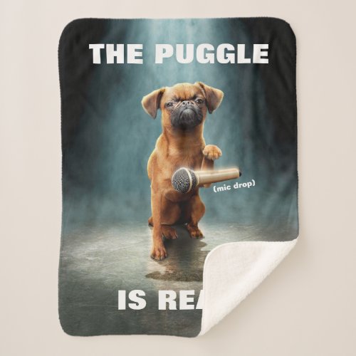 Puggle Mic Drop Sherpa Blanket