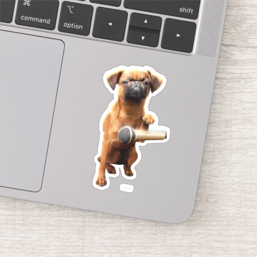 Puggle Mic Drop Sticker