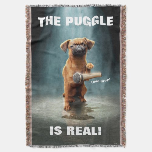 Puggle Mic Drop Throw Blanket