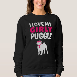Puggle Pug Beagle Girl Dog Girly Gender Reveal Cu Sweatshirt