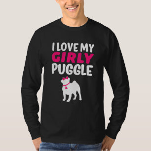 Puggle Pug Beagle Girl Dog Girly Gender Reveal Cu T-Shirt