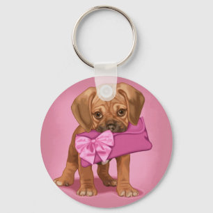 Puggle Puppy and Clutch Keychain