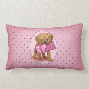 Puggle Puppy and Clutch Lumbar Pillow