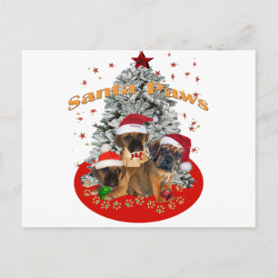 Puggle Santa Paws Holiday Postcard