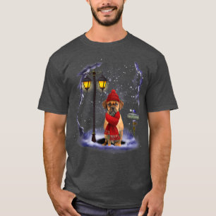 Puggle Santa Snow Christmas Light Winter Pajama  T-Shirt