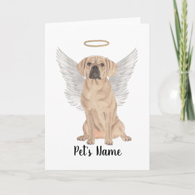 Puggle Sympathy Memorial Card (Front)