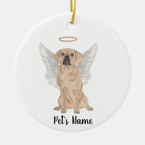 Puggle Sympathy Memorial Ceramic Ornament