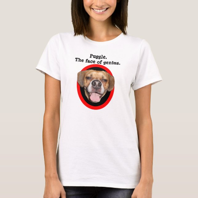 Puggle. The face of genius. T-Shirt (Front)