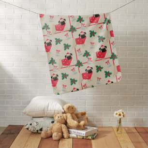 Puggy Christmas Baby Blanket