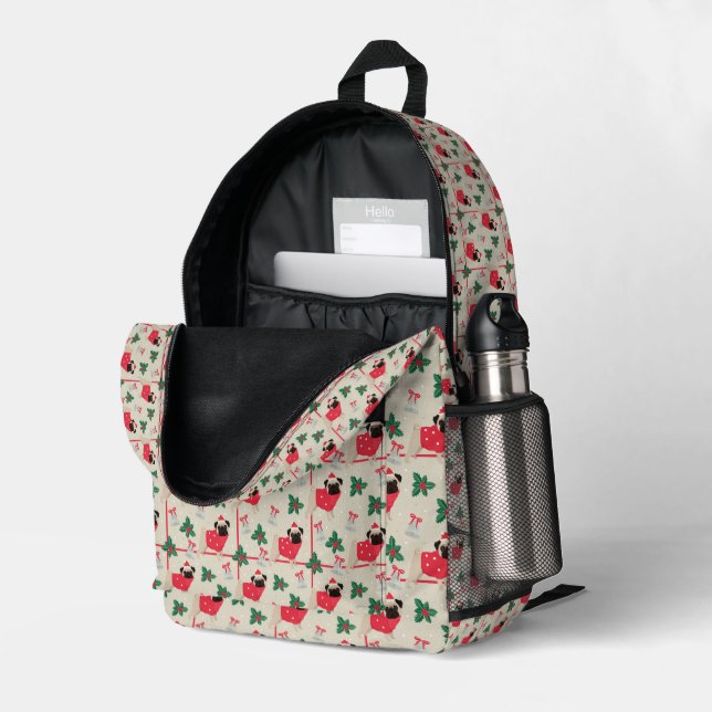 Puggy Christmas Backpack #3 (Back Corner Right (Open))