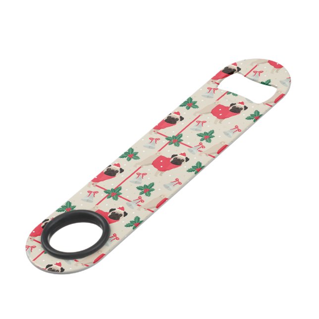 Puggy Christmas Bottle Opener (Front Angled)
