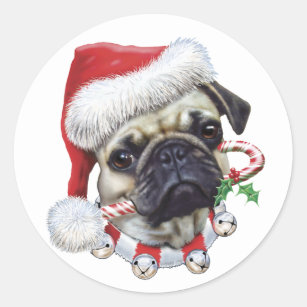 Holographic Christmas Tree Pug Sticker – Milkshake the Pug