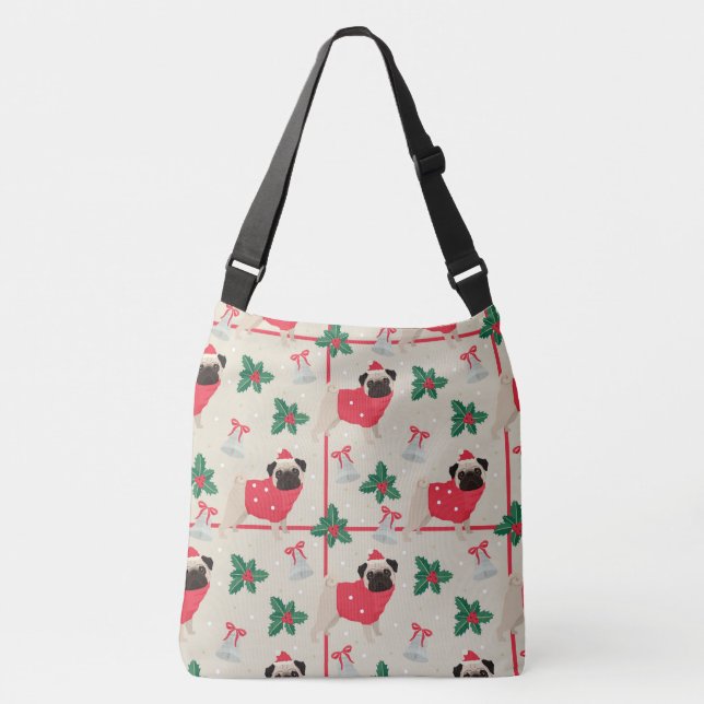Puggy Christmas Cross-Body Bag (Front)