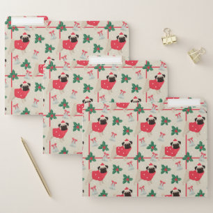 Puggy Christmas File Folders
