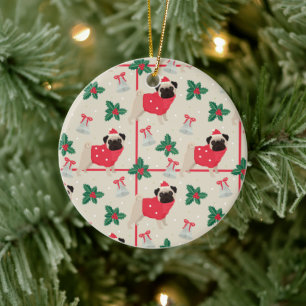 Puggy Christmas Ornaments