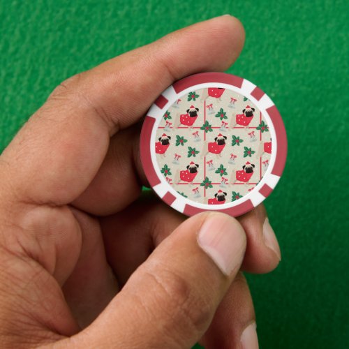Puggy Christmas Poker Chips