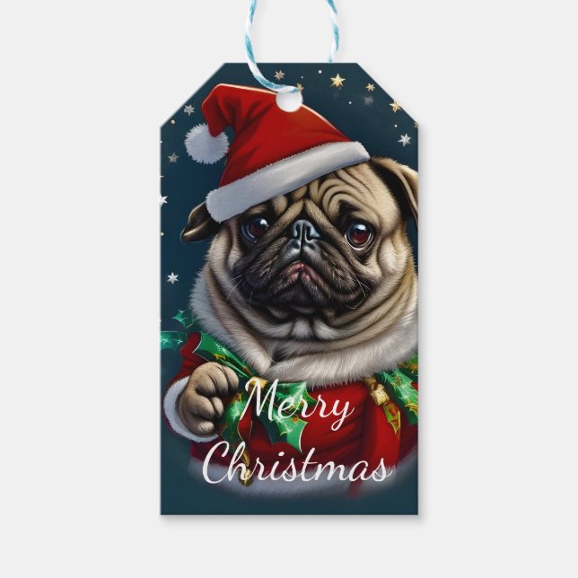 Puggy Claus Collection Gift Tags (Front)