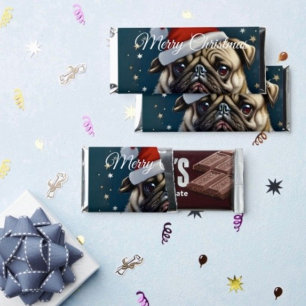 Puggy Claus Collection Hershey Bar Favors