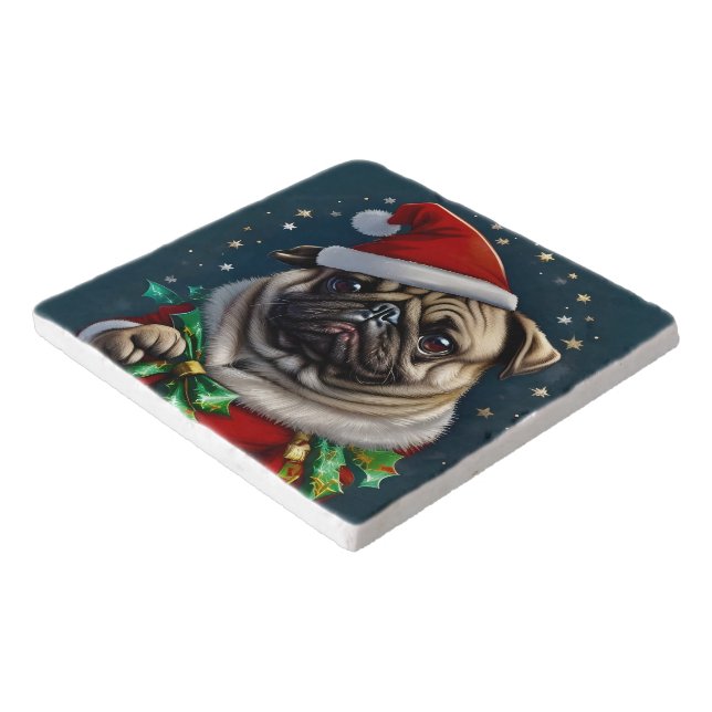 Puggy Claus Collection Trivet (Corner)