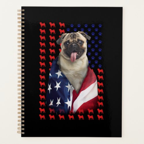 Puggy USA American Flag Planner