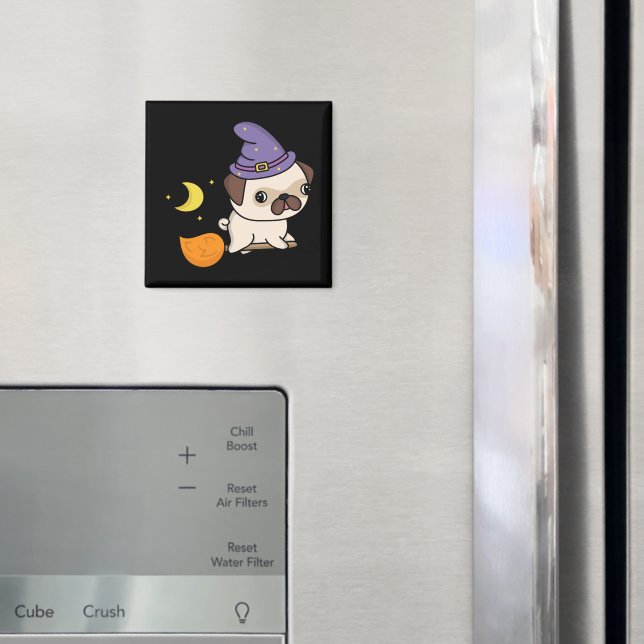 Puggy Witch Magnet (In Situ (Fridge))