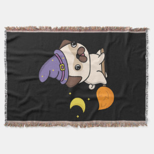 Puggy Witch Throw Blanket