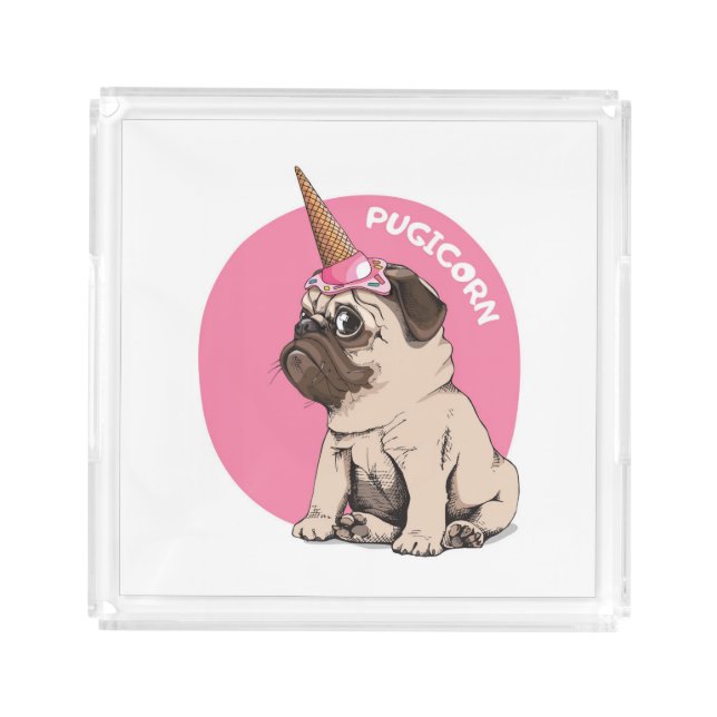 Pugicorn Acrylic Tray (Front)