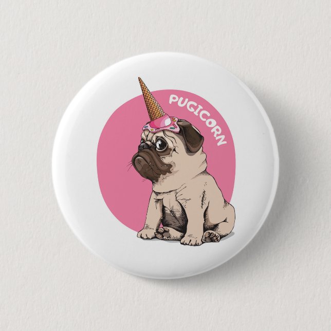 Pugicorn Button (Front)
