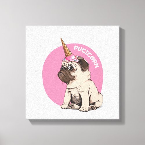 Pugicorn Canvas Print