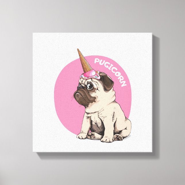 Pugicorn Canvas Print (Front)