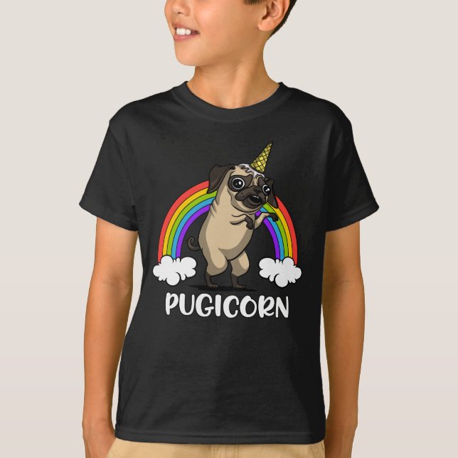 Pugicorn Pug Dog Unicorn Funny Pet T-Shirt (Front)