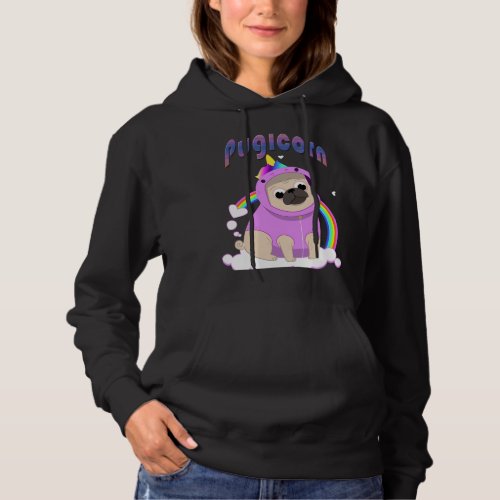 Pugicorn Pug Unicorn Funny Gift for boys girls men Hoodie