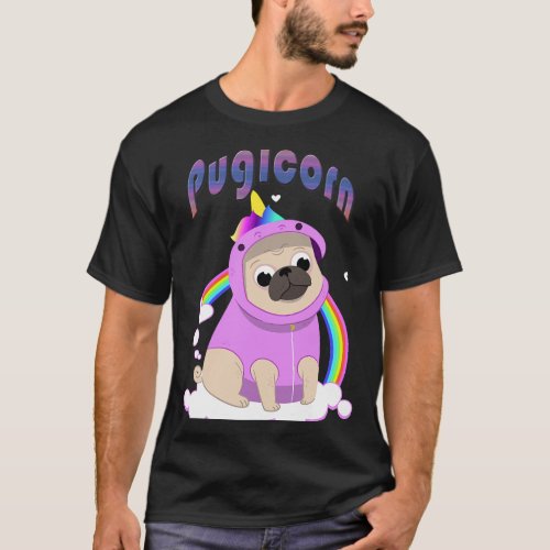 Pugicorn Pug Unicorn Funny Gift for boys girls men T_Shirt