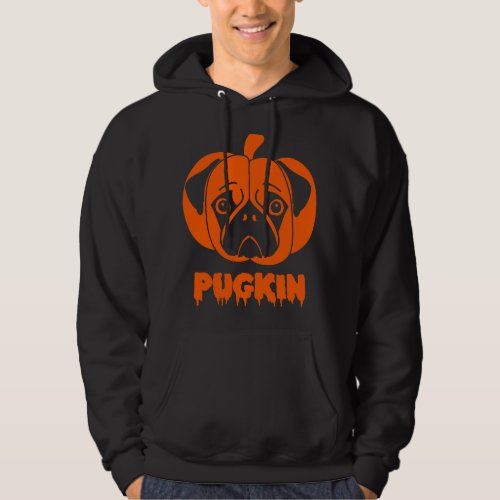 Pugkin Cute Funny Pug Halloween Costume Pumpkin Pu Hoodie