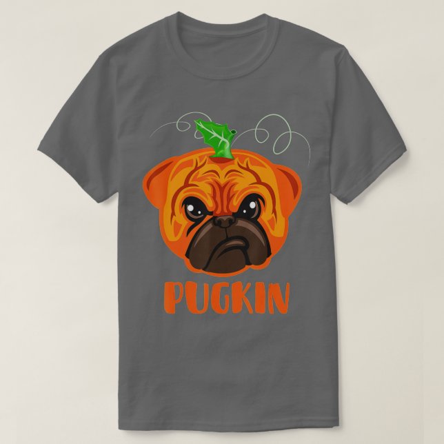 Pugkin Funny Halloween Pug Costume Pumpkin Pug Dog T-Shirt (Design Front)