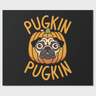 Pugkin Pug Dog Halloween Wrapping Paper