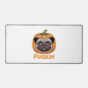 Pugkin Pug Halloween Happy Halloween Oversized T-S Desk Mat