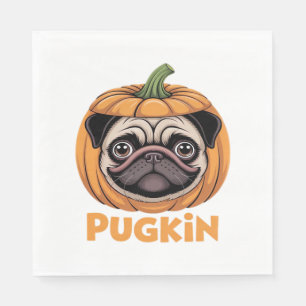 Pugkin Pug Halloween Happy Halloween Oversized T-S Napkins