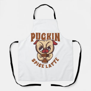 Pugkin Spice Latte Coffee Pumpkin Spice Pug Owner Apron