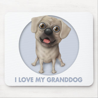 Pugle 2 - Love My Granddog Mouse Pad