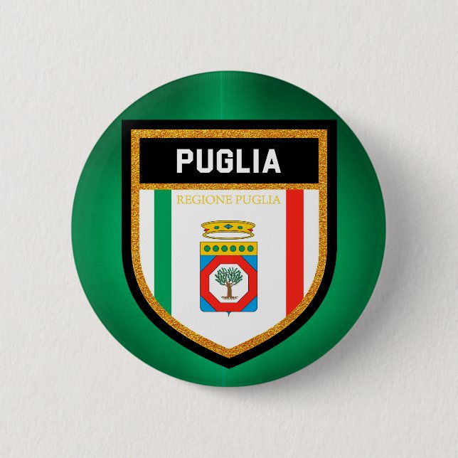 Puglia Flag Pinback Button (Front)