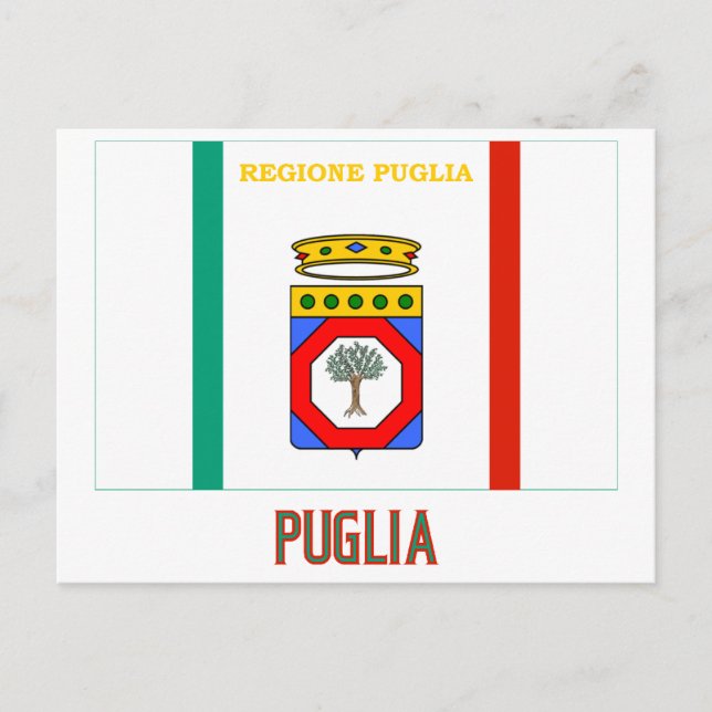 Puglia flag with name postcard (Front)