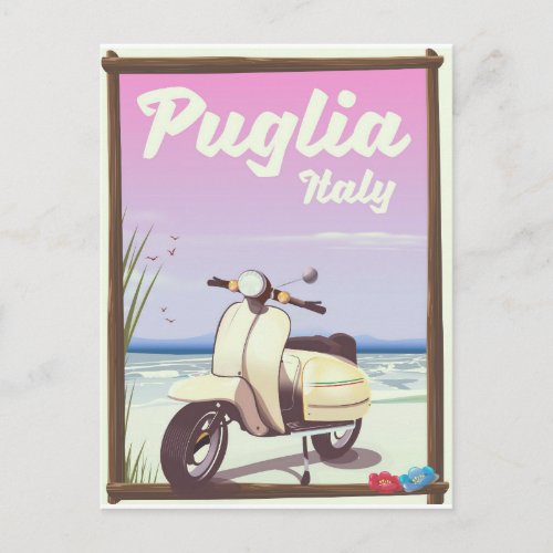 Puglia Italy Travel poster Postcard