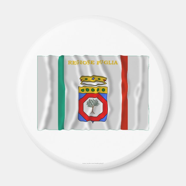 Puglia waving flag magnet (Front)