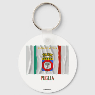 Puglia waving flag with name keychain